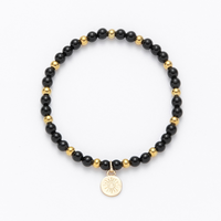 Gold & Obsidian Beaded Bracelet