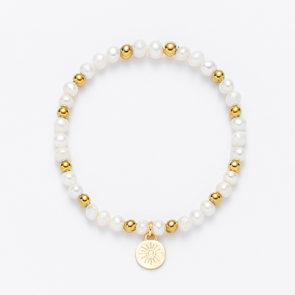 Gold & Pearl Beaded Bracelet