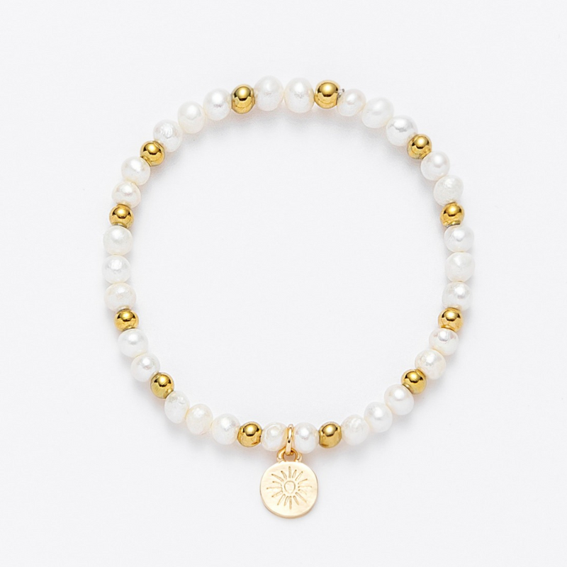 Gold & Pearl Beaded Bracelet